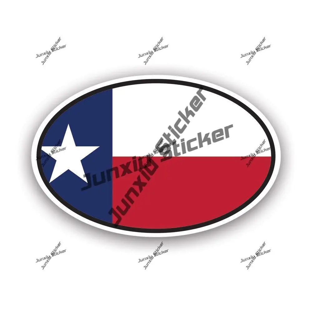 

Texas Flag Oval Sticker Decor Vehicle Accessories for Car Bumper Truck Speedboat UV Protected Glue Sticker Fuel Tank Pickup