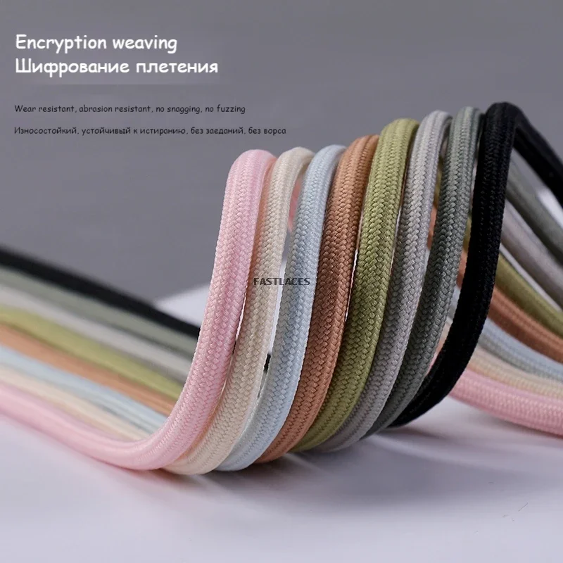 1 Pair New Round Shoelaces Polyester Solid Classic for  Sports Boot Bold Shoeslace Sneaker Shoe Laces Shoes Strings Shoelaces