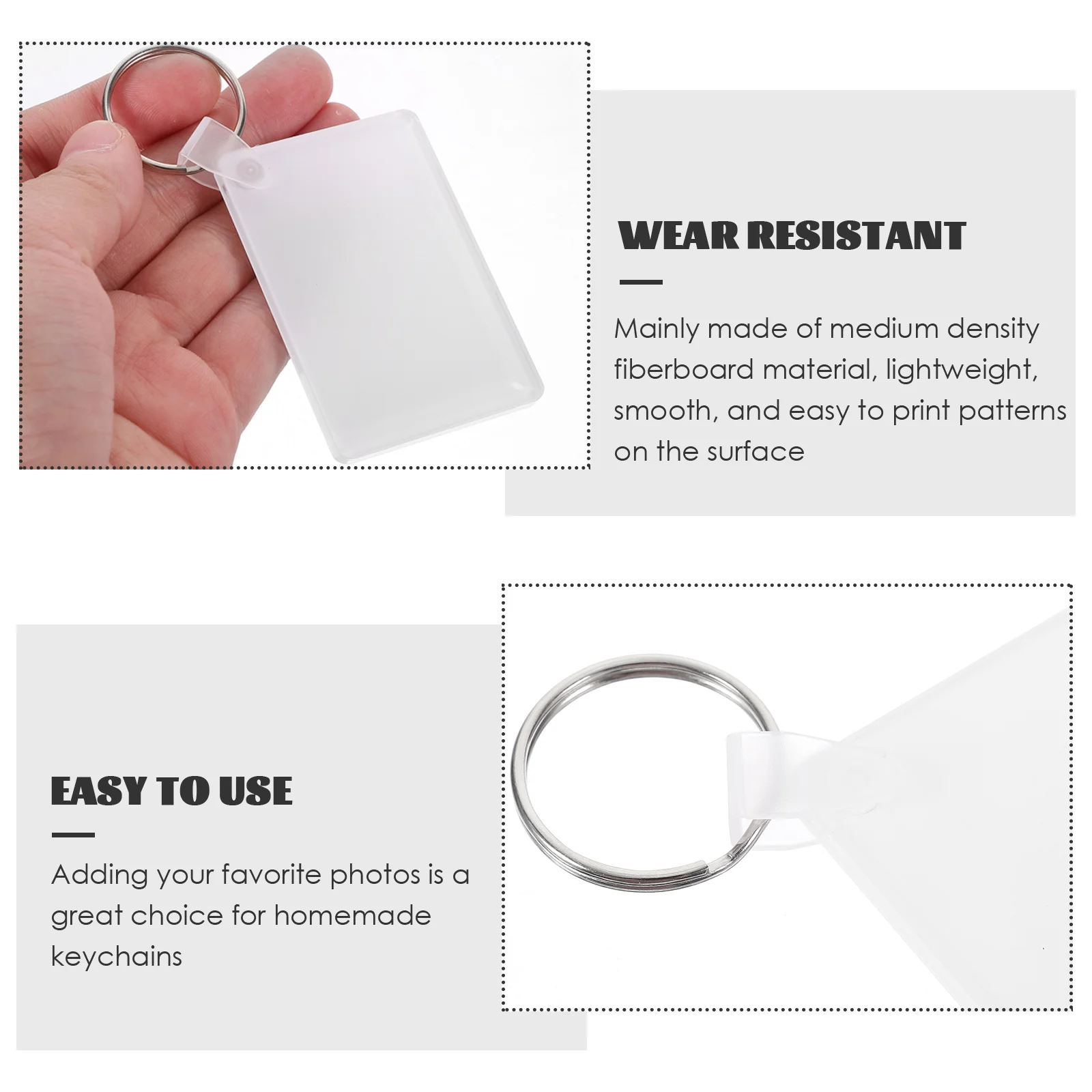 

6pcs Heat Transfer Keychain Blanks Diy Sublimation Craft Decorative Pendant Accessories Multi-Function Handicraft Key Rings