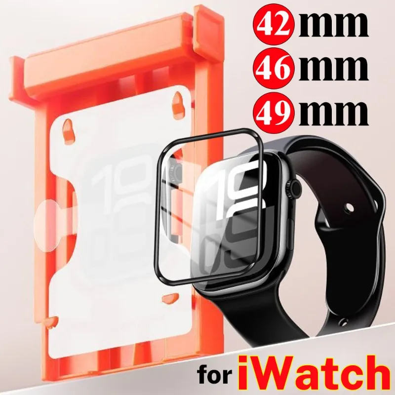 

Гибкие защитные пленки для экрана Apple Watch Series S10/S11 Ultra/Ultra2/Ultra3, устойчивая к царапинам пленка для часов с простым установочным комплектом