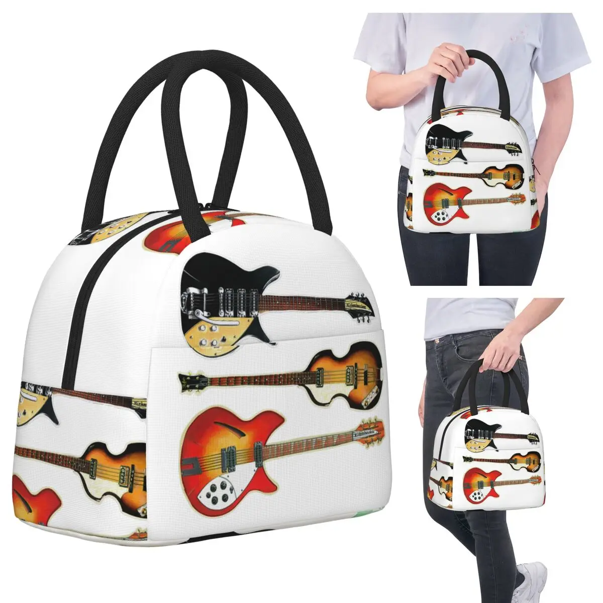 

Rickenbacker гитары и Hofner Bass изолированная сумка для обеда для детей школьный холодильник термобокс для еды сумка портативные ланч-боксы
