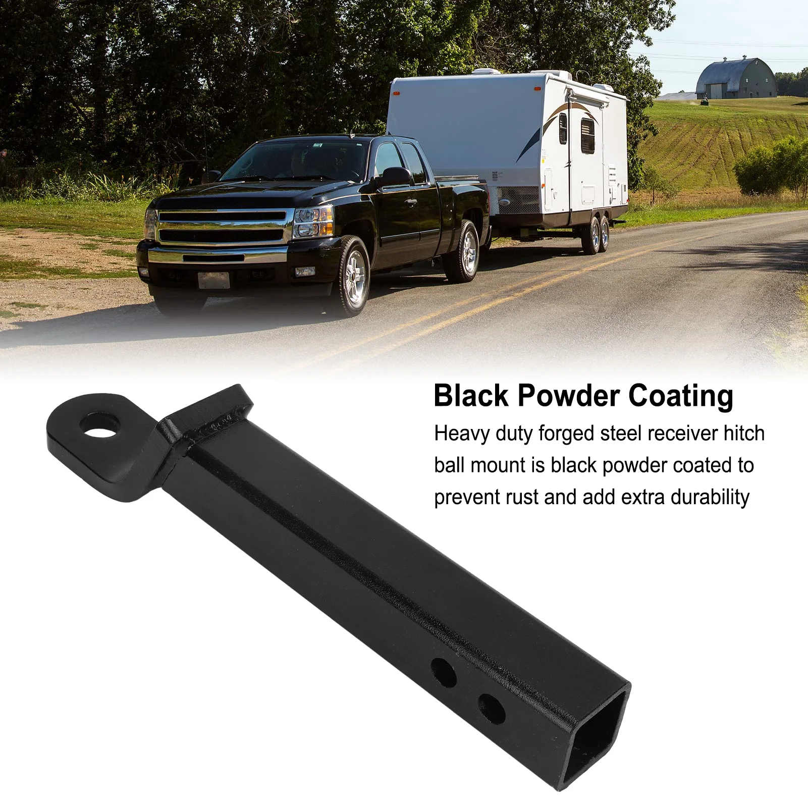 

Hitch Ball Mount Trailer Hitch Ball Mount 430mm Long Forged Steel 6000 Lbs High Strength Extension Ball Mount for 2in Receiver