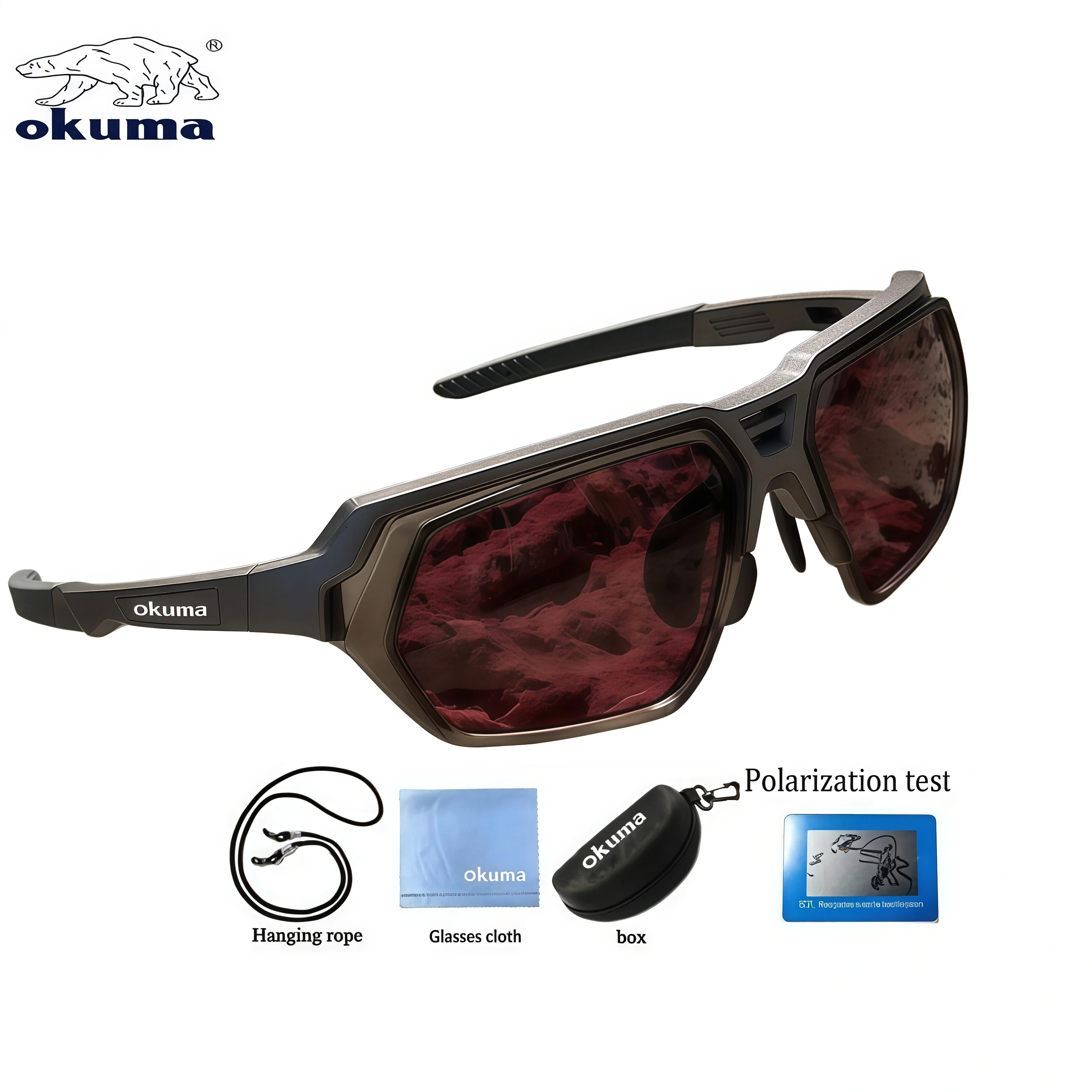 Okuma 26 Year New Outdoor-Sportbrille, polarisierte Fahrradbrille, geeignet zum Angeln, Camping, Wandern, Radfahren, Sonnenbrille – Detail 6
