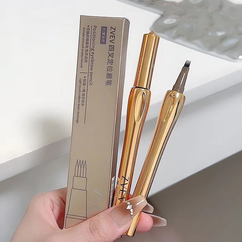 Vier vork wenkbrauwpotlood Wild Natuurlijke wenkbrauw Waterdicht Transpiratie Cosmetische make-up Blijvende fijne schets Vloeibaar wenkbrauwpotlood