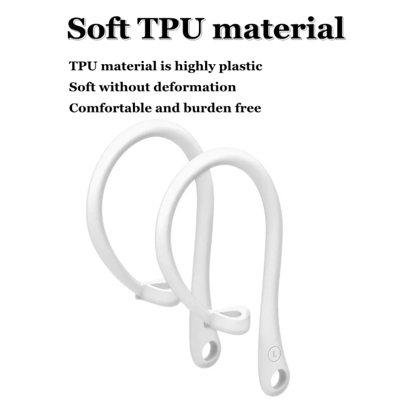 Anti-lost Earhook Eartips Secure Fit Silicone Wireless Earphone Protective Accessories 1Pair Holders for Apple AirPods 1 2 3 Pro