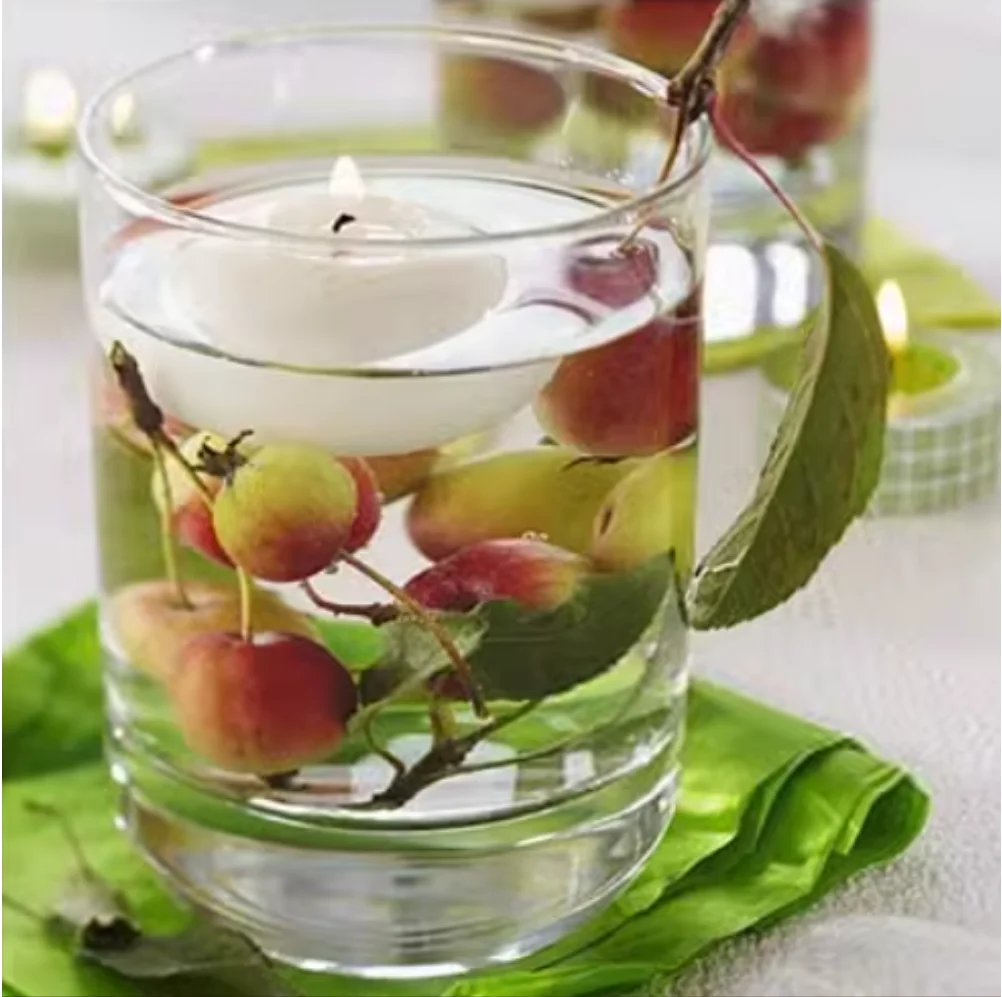 Water floating candle cup, glass candlestick, European romantic candlelight dinner