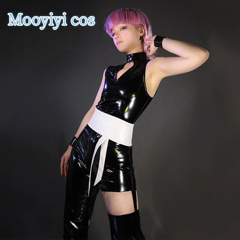 

Newly Panty Stocking Polyester Cosplay Costume Halloween Christmas Polyurethane Cosplay Costume PU Black White Suits XS-XL