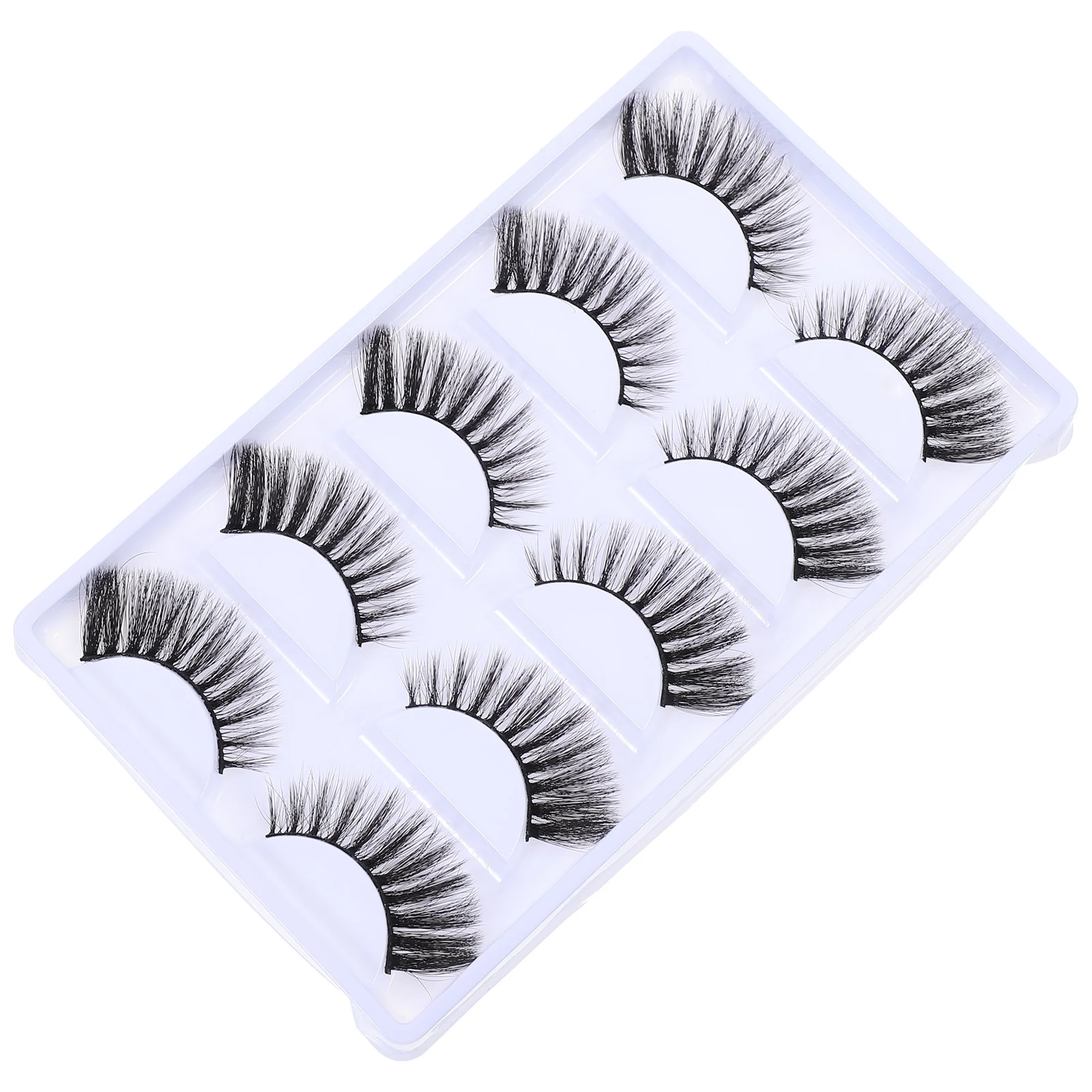 

5 Pairs False Eyelashes 3d Makeup Soft Chemical Fiber Curly Black Extension Woman