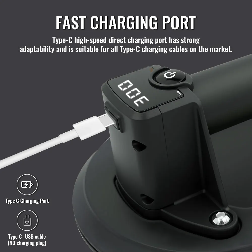 New 300Kg Intelligent Display Industrial Grade Electric Vacuum Suction Cup Heavy Duty Lifter For Granite Tile Glass