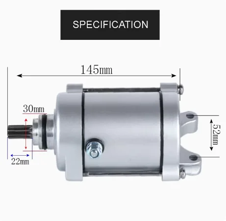 Wysokiej jakości rozrusznik elektryczny silnika motocyklowego pasuje do części zamiennych silnika Honda CG110 CG125 CG150 125cc 150cc