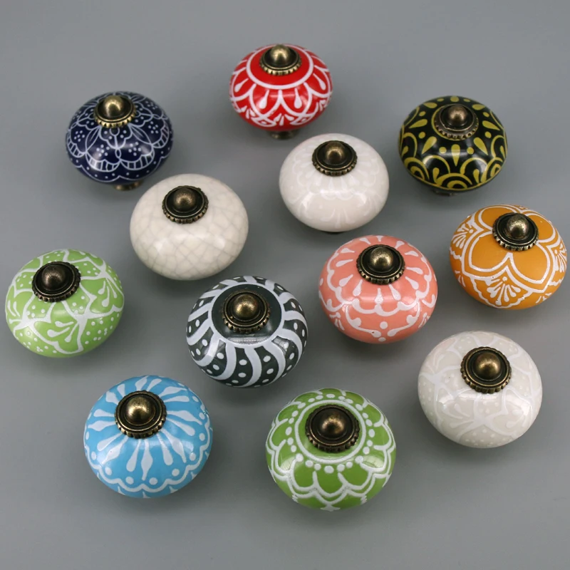 1PC Ceramic Cabinet Knob Decorative Kitchen Furniture Cupboard Door Pull Handle Drawer Dresser Knob