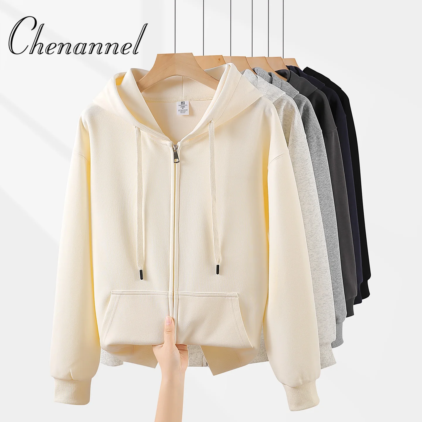 

2025 New Hooded Zipper Jacket, Sport Top with Hood, Autumn Winter Zipper Cardigan