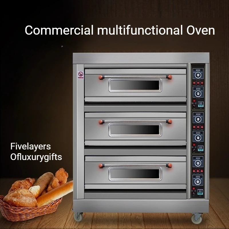 Three-Layer Six-Tray Commercial Baking Oven Large Capacity Multifunctional Pizza Bread Cake Oven