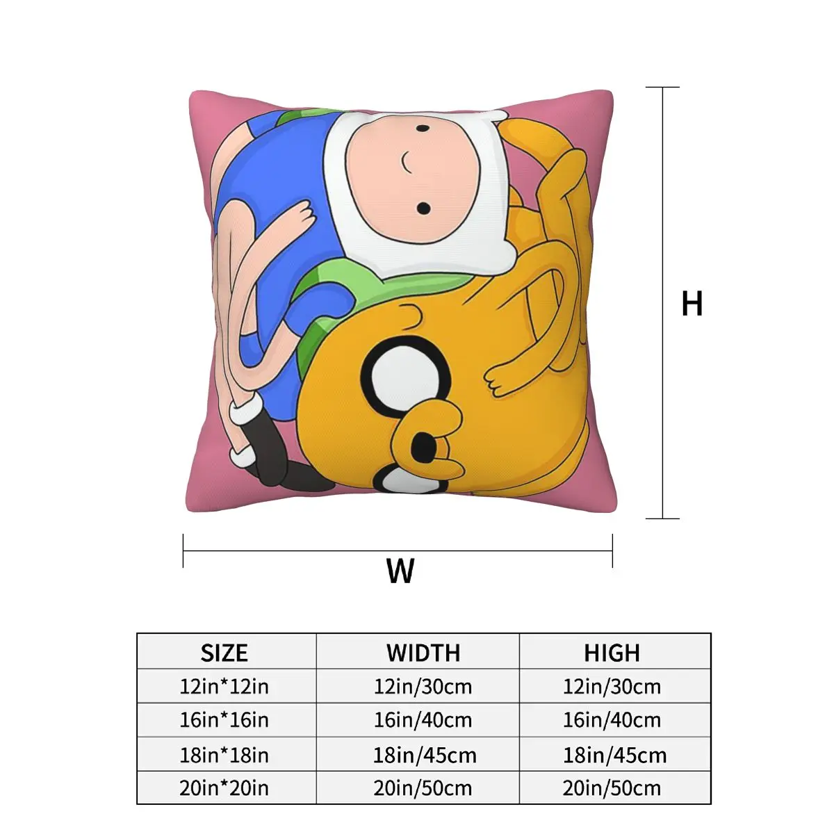 Adventure Camp Jake And Finn 2 pcs Square Pillowcase Pillow Cover Cushion Zip Decorative Comfort Throw Pillow for Home Sofa