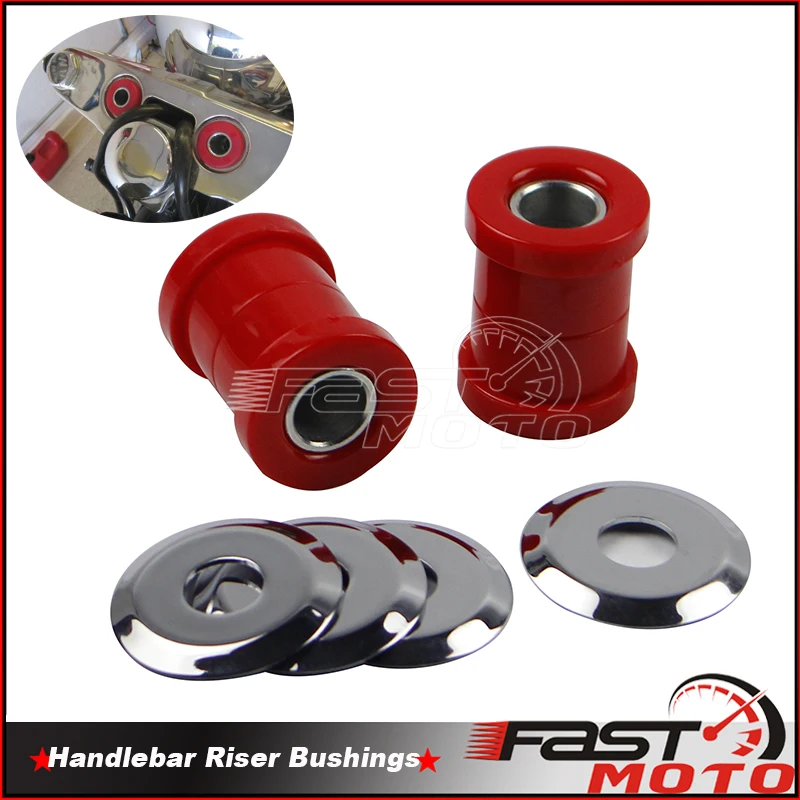 Kits de buje de manillar rojo para motocicletas, bujes elevadores de barra de mango de uretano de alta resistencia para Harley Sportster Big Twins