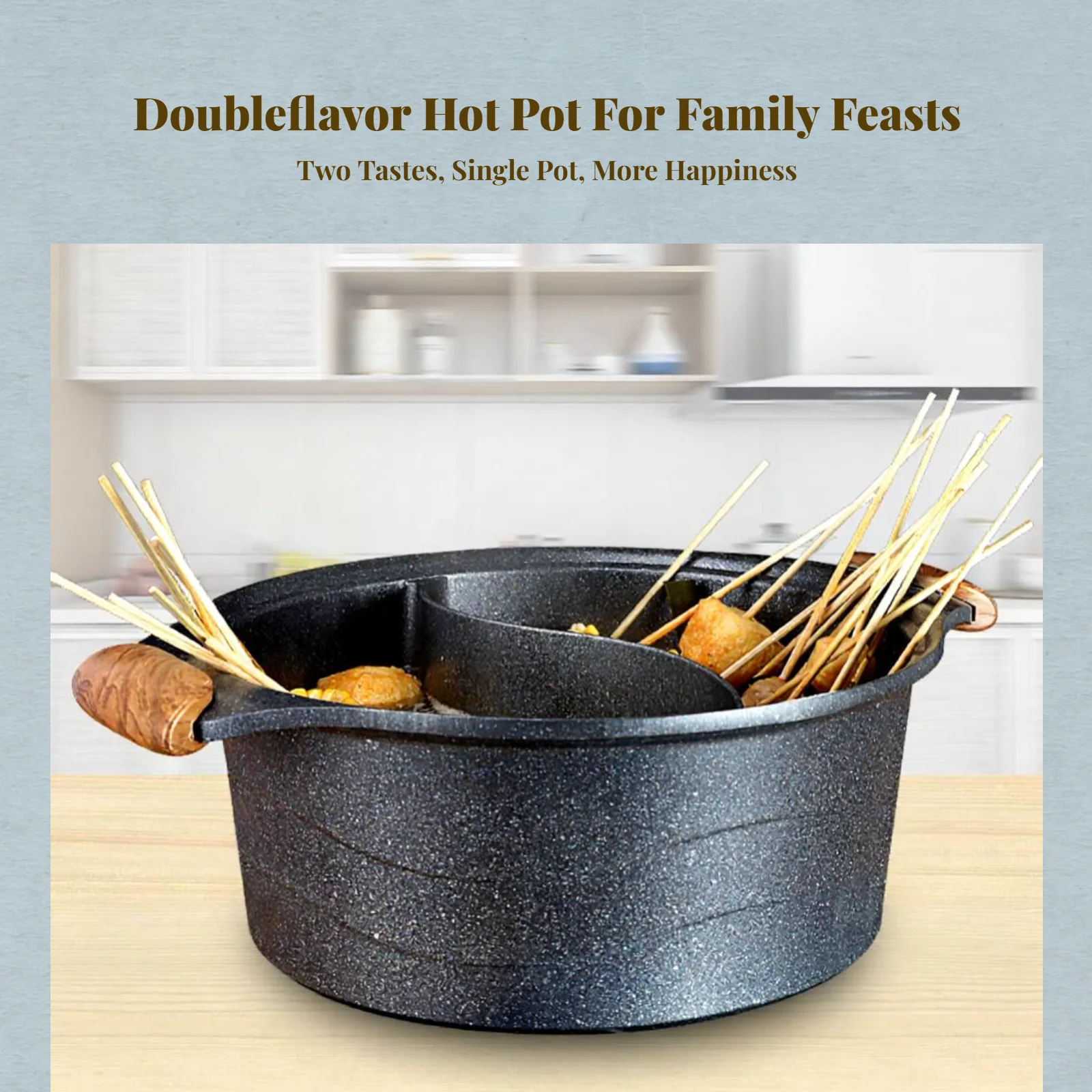 

Nonstick Hot Pot, Aluminum Alloy, Double-Flavor Divider