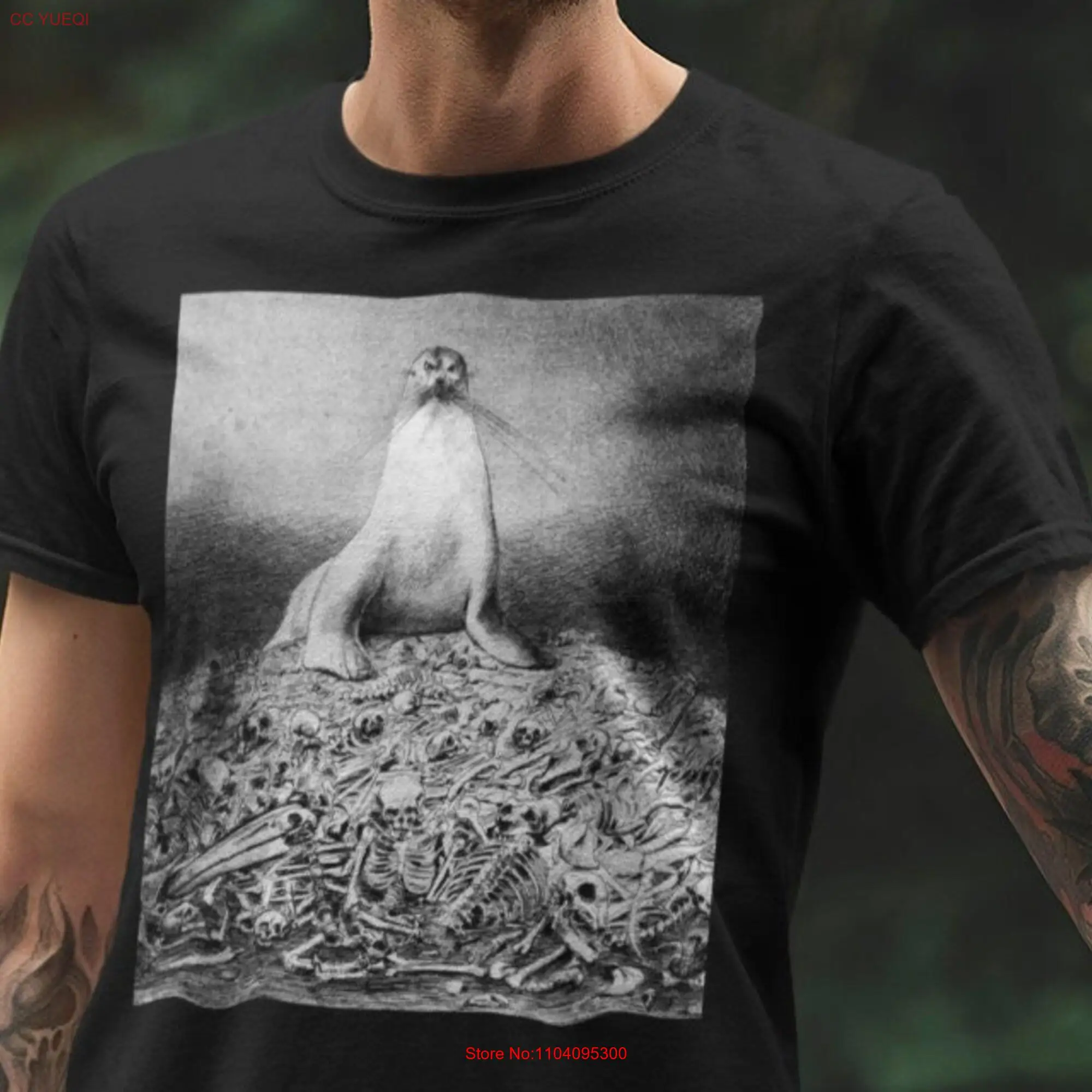 Seal on Bones Alfred Kubin T shirt Artist Art Illustration Walter Crane Munch Kokoschka Klinger Skull Cute