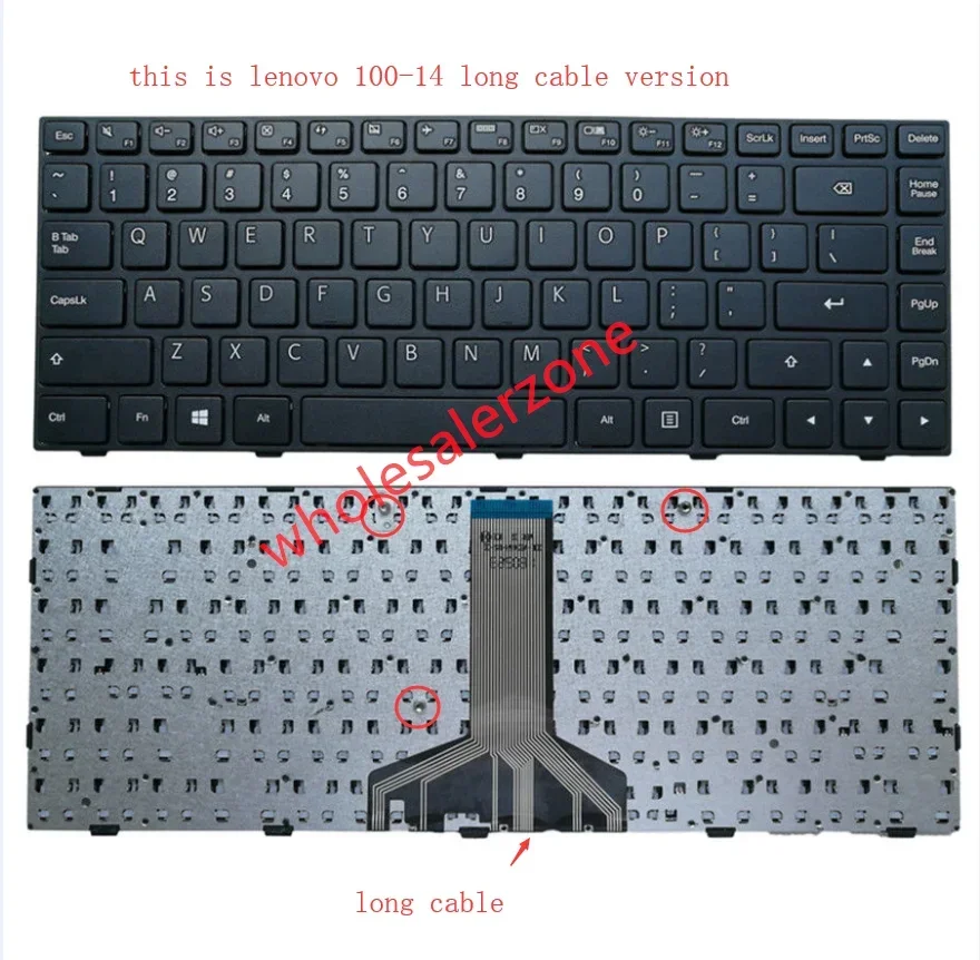 New for Lenovo tianyi 100-14 series 100-14IBD,100-14ISK laptop long cable version US Keyboard