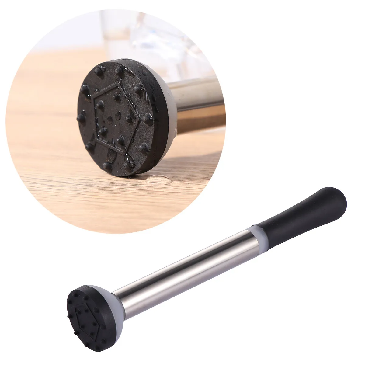 2Pcs Cocktail Muddler Stainless Steel Rustproof Metal Rod for Bar Use Drink Mixing Broken Ice Crushing Tool Multifunction