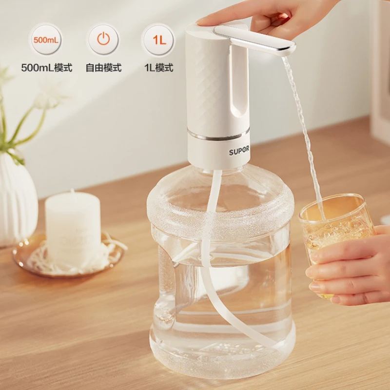 

Water dispenser, large bucket water pump, mineral water outlet, light sound electric suction device, folding