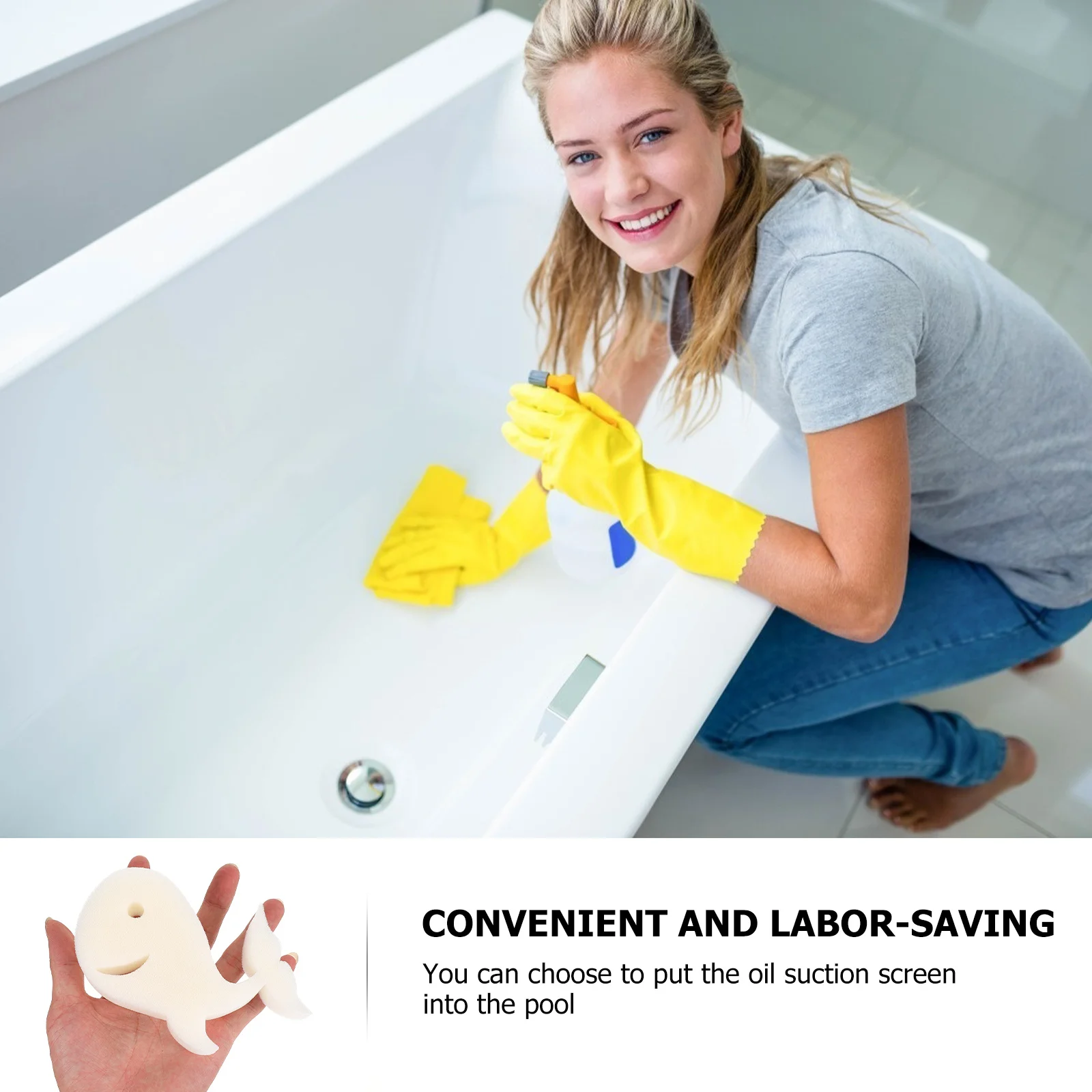 

10Pcs Practical Oil Absorbing Sponges Whale Design Convenient Labor Saving Pool Filters Filtering Sponges Oil Removing Filter