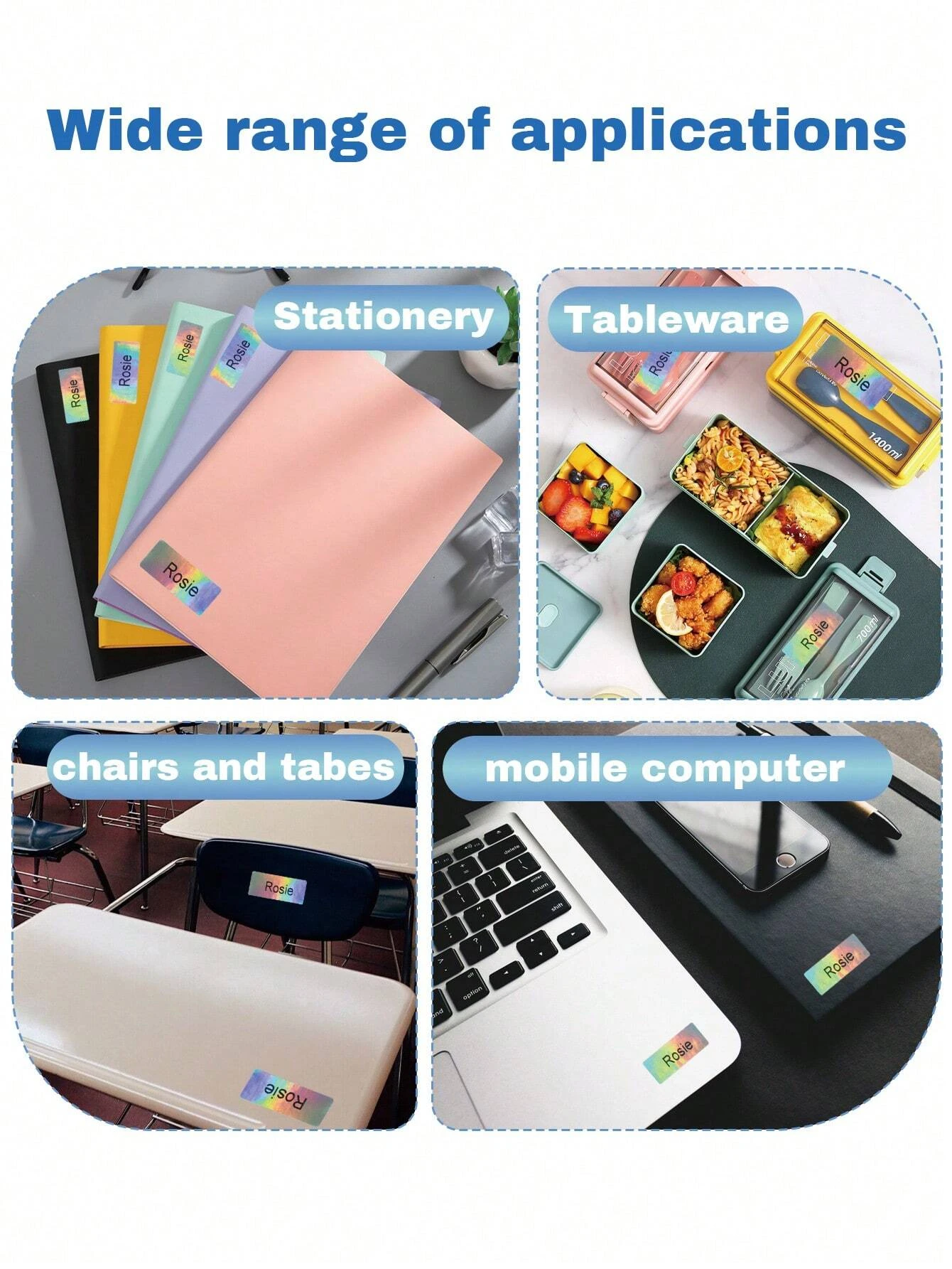 ملصقات اسم مخصصة مقاومة للماء للأطفال العودة إلى اللوازم المدرسية الرعاية النهارية متينة عالية الجودة