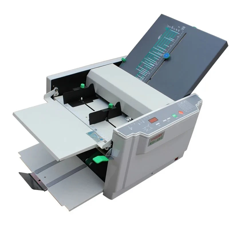 220V RD-297 Automatic Paper Folder Machine 500 Sheets Electric Folding Crease Machine Stacker Folding Machine 1PC