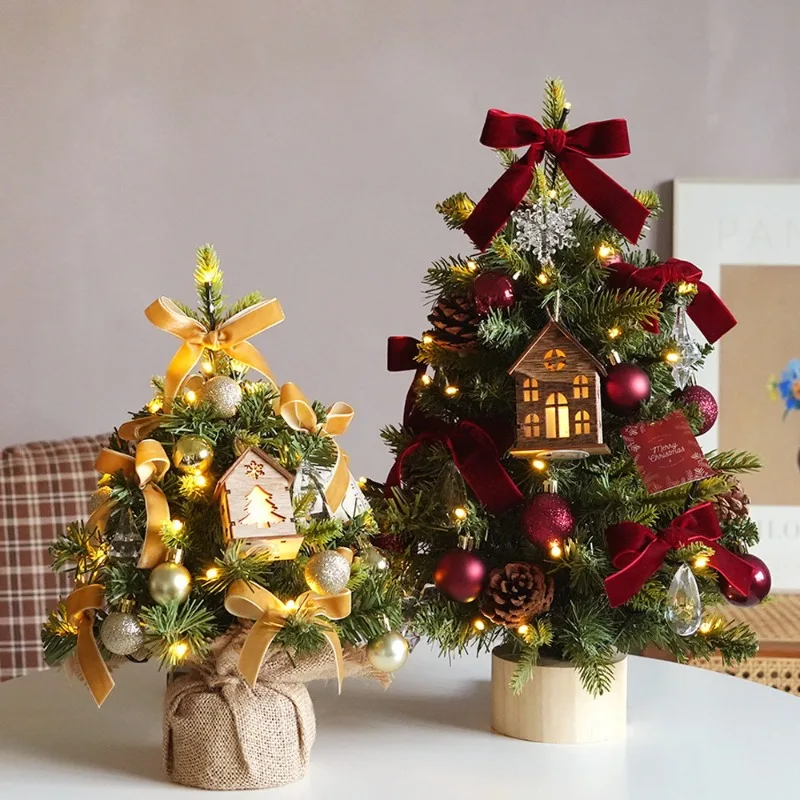 Mini Christmas Tree Ornament 60/90 Realistic  PE Mixed Christmas Tree Set Ornament