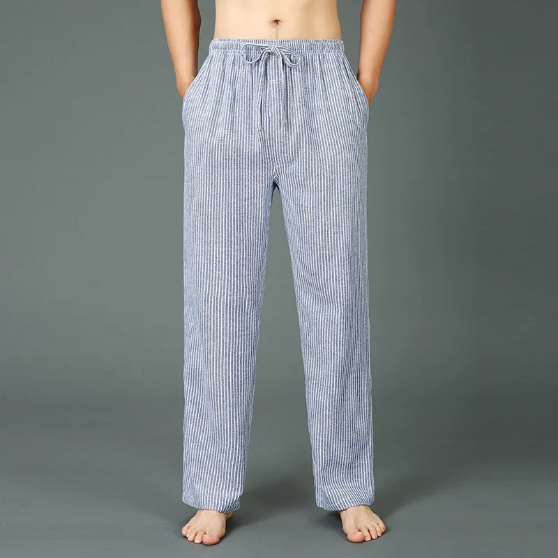 Calça para dormir xadrez casual masculina, calças masculinas para casa, tamanho grande, qualidade superior, calça para dormir lounge, 100% algodão, Primavera, Outono, 2022