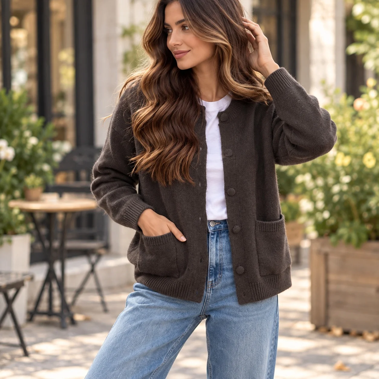 Casual Loose Fit Coat Regular Length Japanese Korean Casual with Open Front Regular Sleeve Cardigans Sweater Cardigan for Women