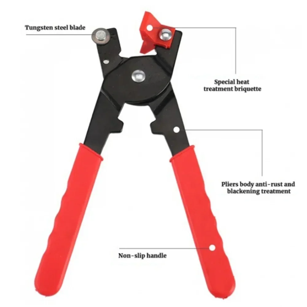 Glass Tile Mosaic Nippers Trimming Clamp Pliers Ceramics Heavy Duty Double Round Wheel Flat Nose Cutting Tongs Tools