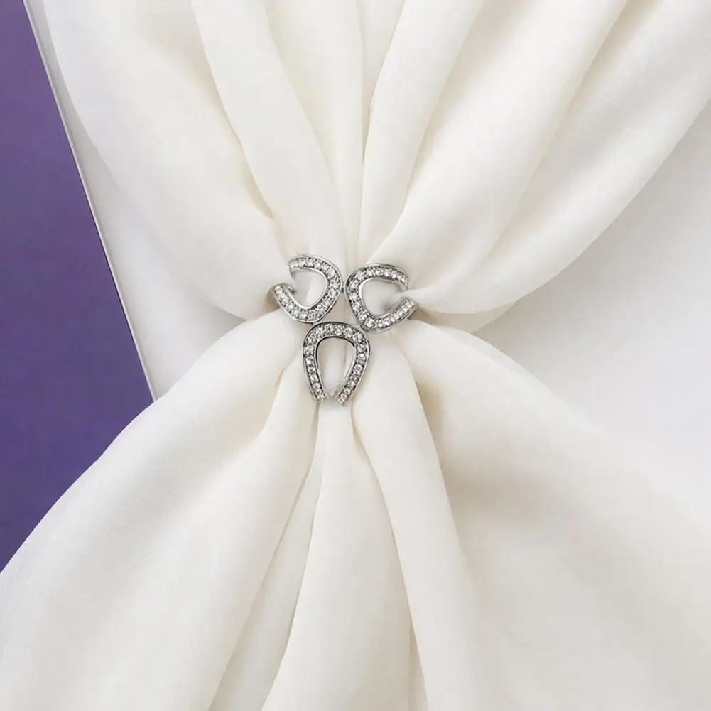 Three-dimensional Scarf Clasp Scarf Button with Rhinestones Three-dimensional Flower Shawl Fastener for Outfit for Shawls