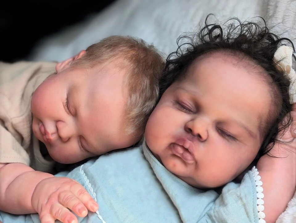 

NPK 24 Inch Dark Skin Sleeping Baby Doll with Rooted Hair And Soft Cloth Body Lifelike Reborn Toddler Cuddly Girl Doll