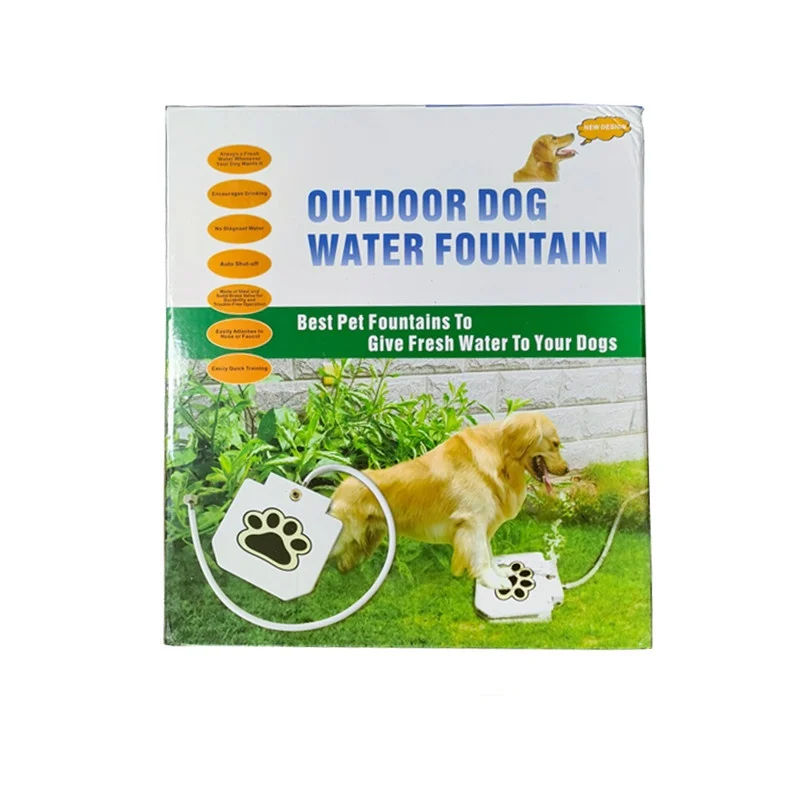 Outdoor Automatic Dog Water Fountain dog Step On Drinking Fresh Water Dispenser Feeder iron Easy Activated Pet Water Fountain