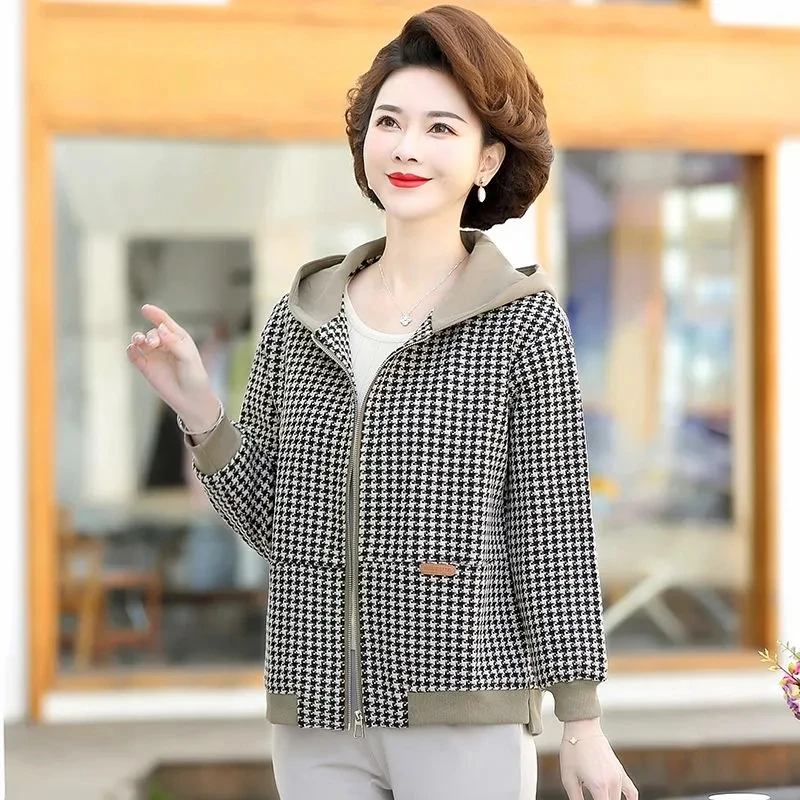 Hooded Fashion Short Jacket Women 2026 Spring Autumn New Coat Korean Loose Large Size Overwear Casual Age-Reducing Jackets Femal