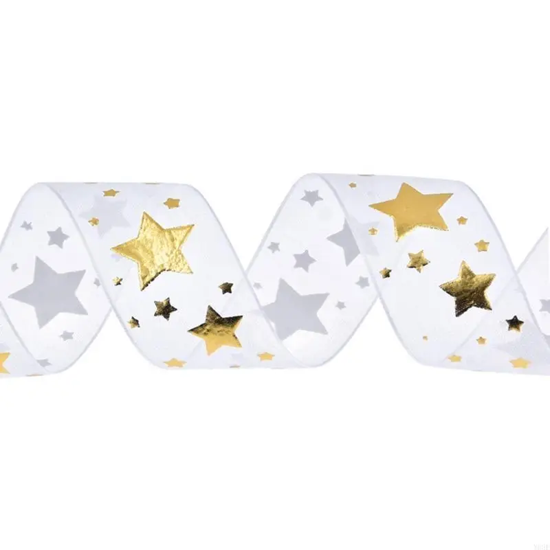 Organza Ribbon Printing Stars Cake Ribbon Gift Wrapping Ribbon For Bow Hair Wedding Christmas Decoration Lace Crafts DIY Y08E