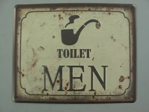 9977708-x Retro Vintage Blechschild Toilet Toilette Men 20x25cm