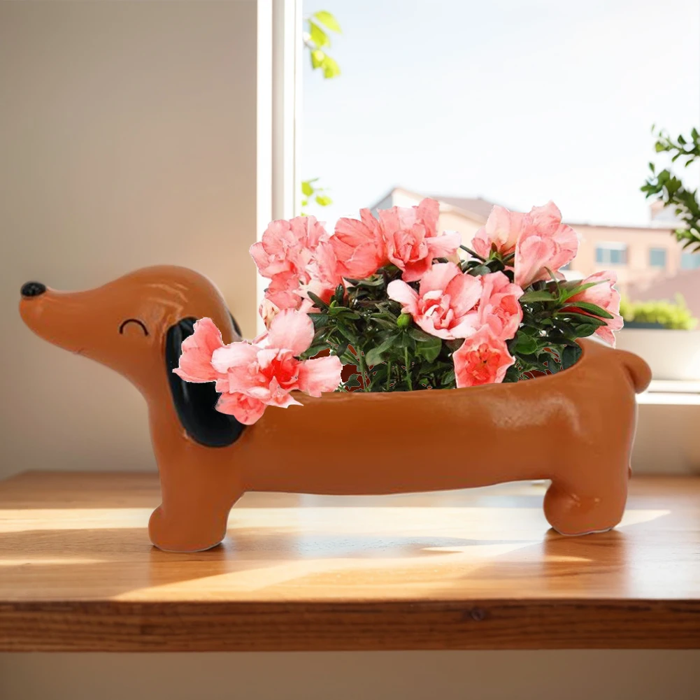 الألماني زهرة وعاء الكلب وعاء النبات الراتنج زهرة زارع لطيف الكلب وعاء زارع الجمالية للزهور والنباتات الصغيرة