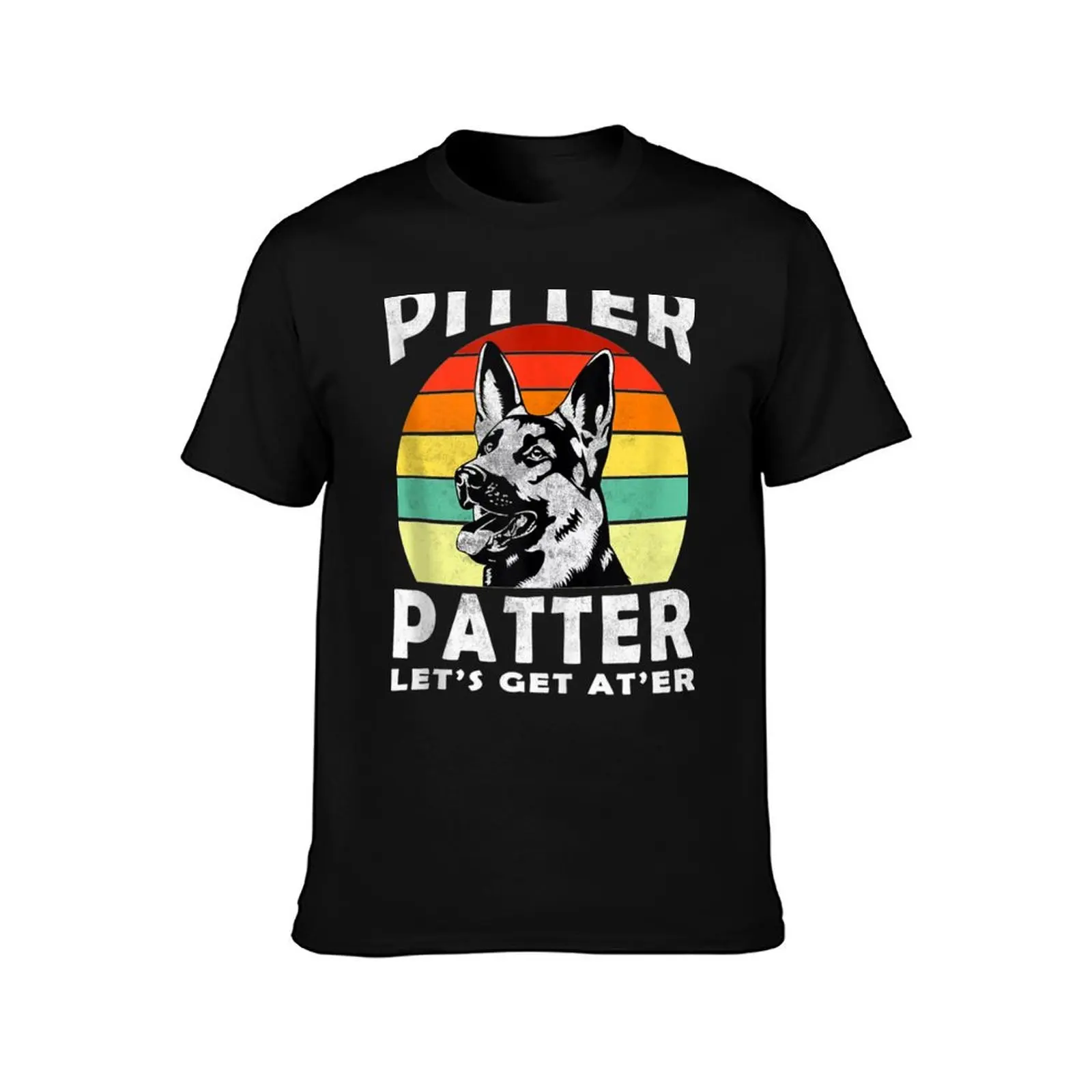 Pitter Patter German Shepherd Dog Funny Vintage Retro T-Shirt Daily Wear Print T-Shirt