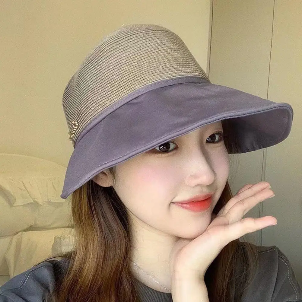 

Women Hat Fisherman Style Solid Color Sun Hat With Adjustable Design Cap Summer Outdoor Fishing Straw Hat Женская Шляпа