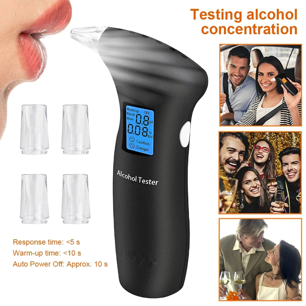 

Breath Alcohol Detector Professional Alcohol Detector LCD Digital Display Breathalyzer Detector Drunk Driving Detection Tool