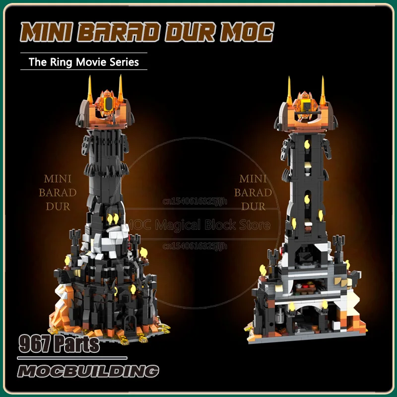 The Rings Movie MOC Building Blocks Mini Barad Dur Diorama Architecture Model Toys Technology Bricks Display Xmas Gifts