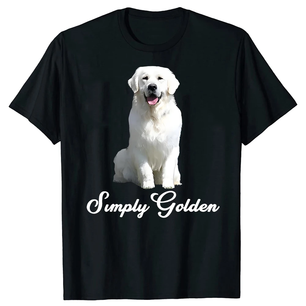 Weißes englisches Cream Golden Retriever Simply Golden T-Shirt, lässige Mode, lockere Harajuku-Streetwear, Sommer-T-Shirt für Männer und Frauen – Detail 2