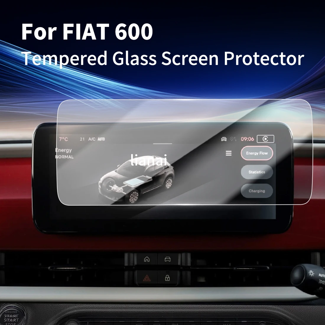 Carplay Screen Protector Tempered Glass Protective Film Navigator Aut Car Stickers Accessories For24 FIAT 600