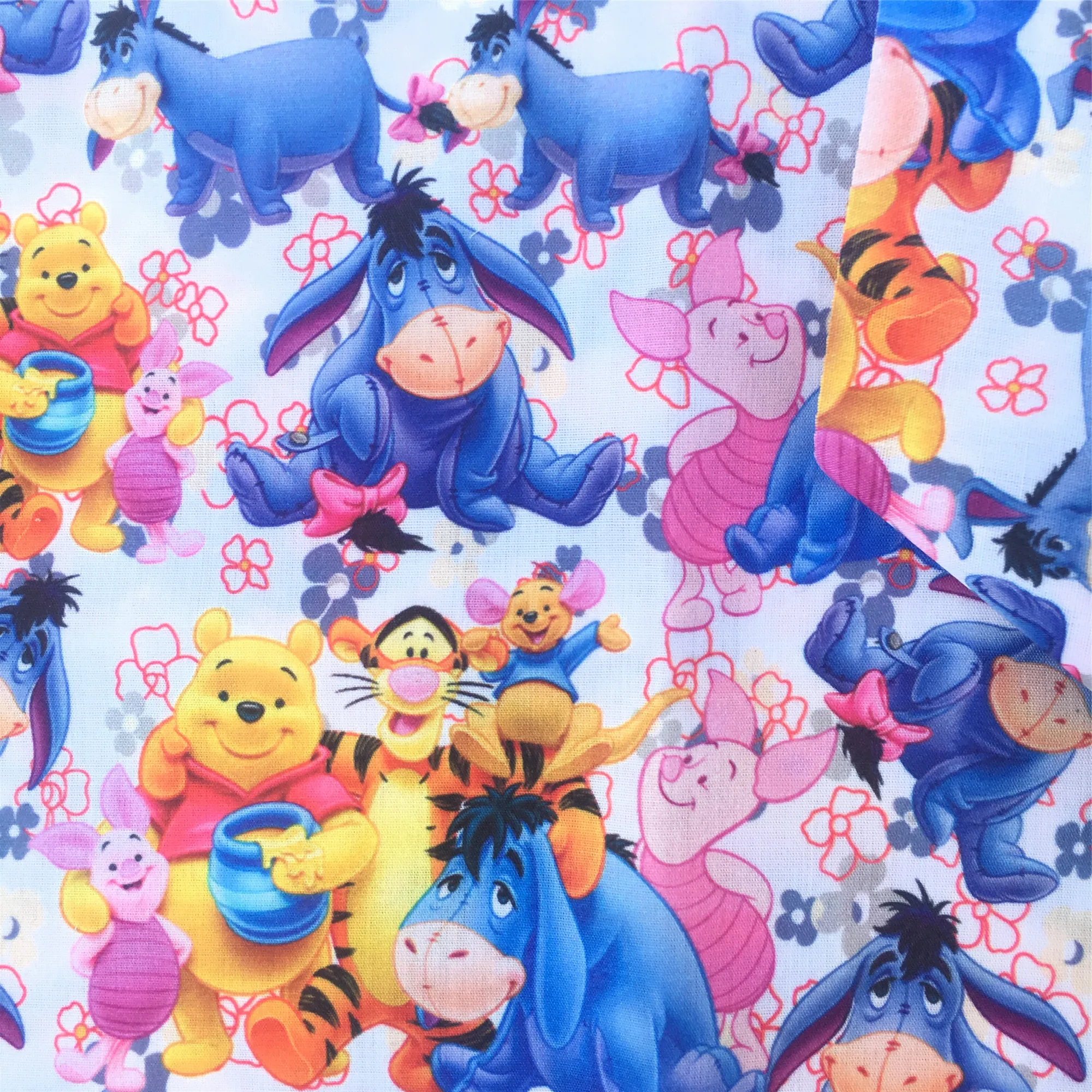 Disney Eeyore Winnie 50*145cm Digital Printing Polyester Cotton Fabric Sewing Quilting Fabric Needlework Material DIY Handmade