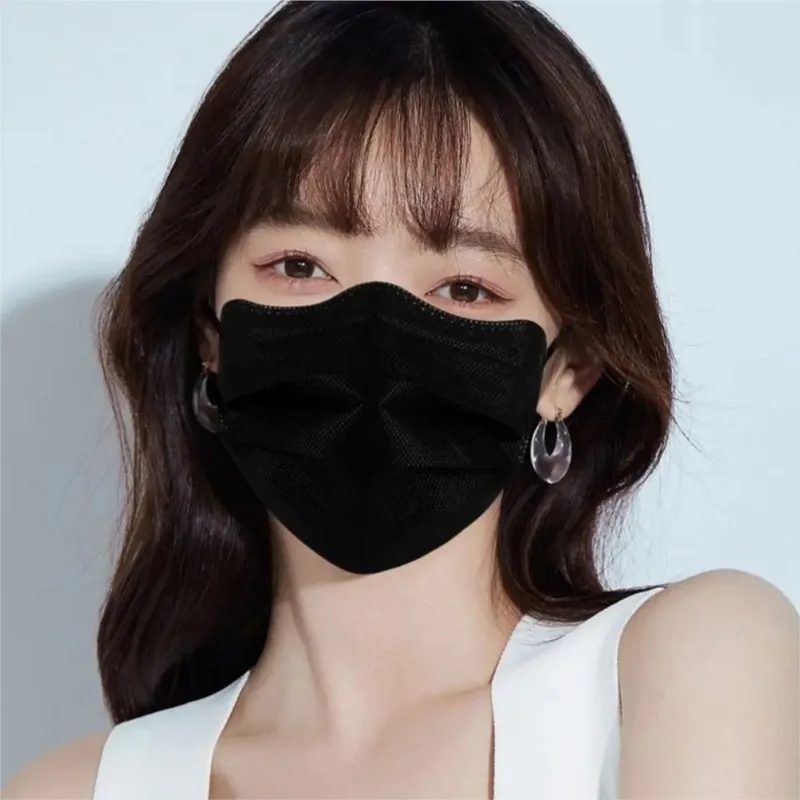 50pcs ​Disposable Face Mask Individually Wrapped 3 Layer Morandi Color Protective Anti Dust Face Cover Fashion Shape Design M