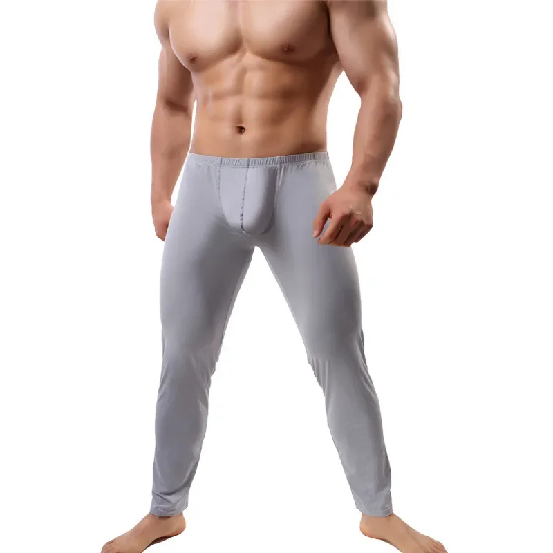 Männer Unterwäsche Böden Lange Unterhosen Sexy Böden Pyjama Low Rise Enge Legging Beutel Warme Thermo-unterwäsche Böden Pyjama Hosen