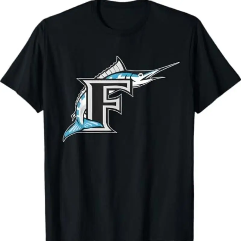 Miami Throwback Design Marlin Fish T Shirt