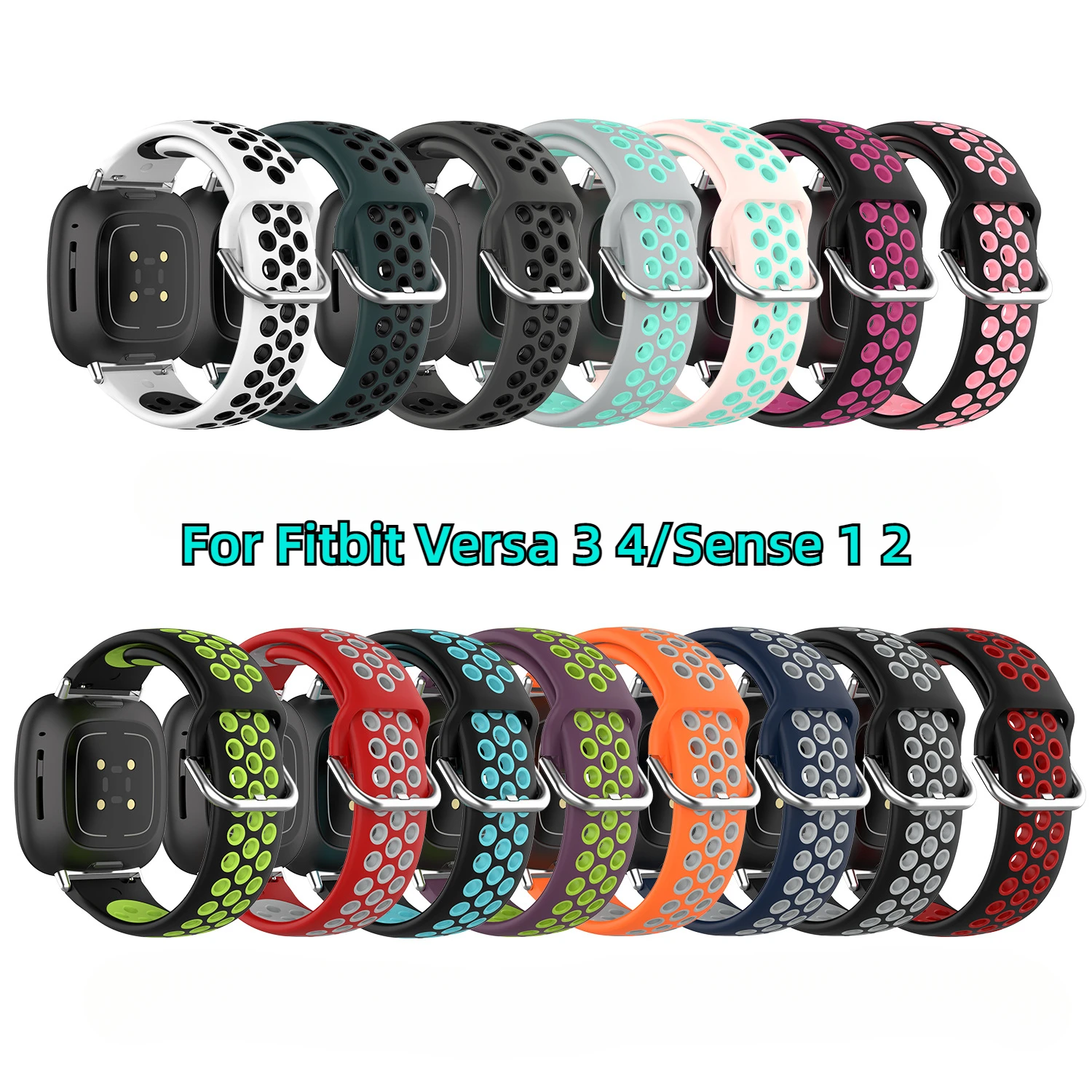 Wrist Watch Strap For Fitbit Versa 3/Sense Smart Watch Band For Fitbit Versa3 4 Wristband Sport Soft Silicone Bracelet Bands