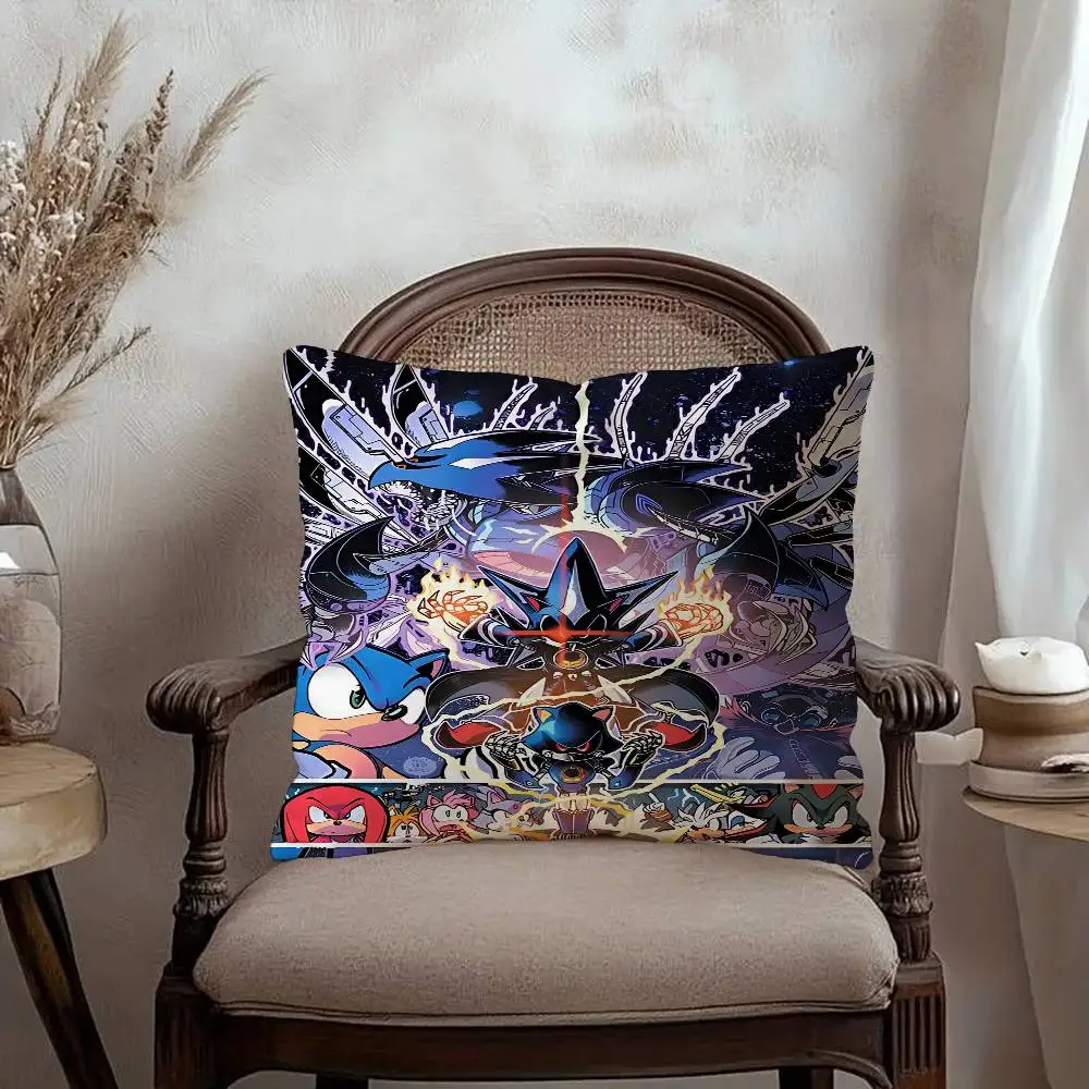 Anime S-SonicS Pillow Gift Home Office Decoration Bedroom Sofa Car Cushion Cover case 45x45 - view 5